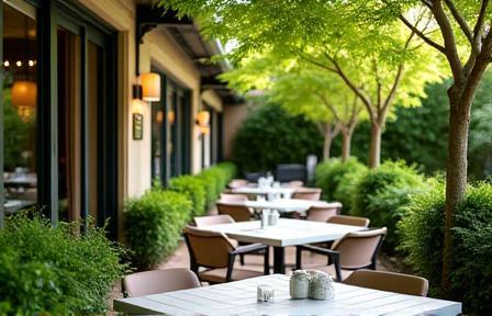 Outdoor garden seating area