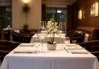Interior view of restaurant setting